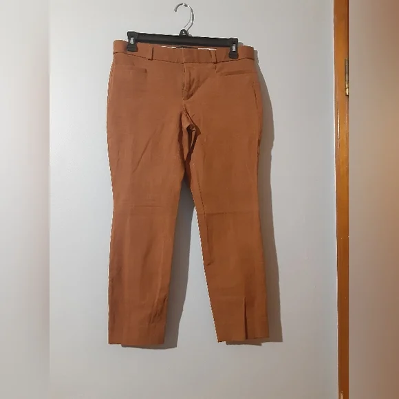 Banana Republic Copper Tan Sloan Pants Women's Size 4 Cropped Ankle - Picture 2 of 6